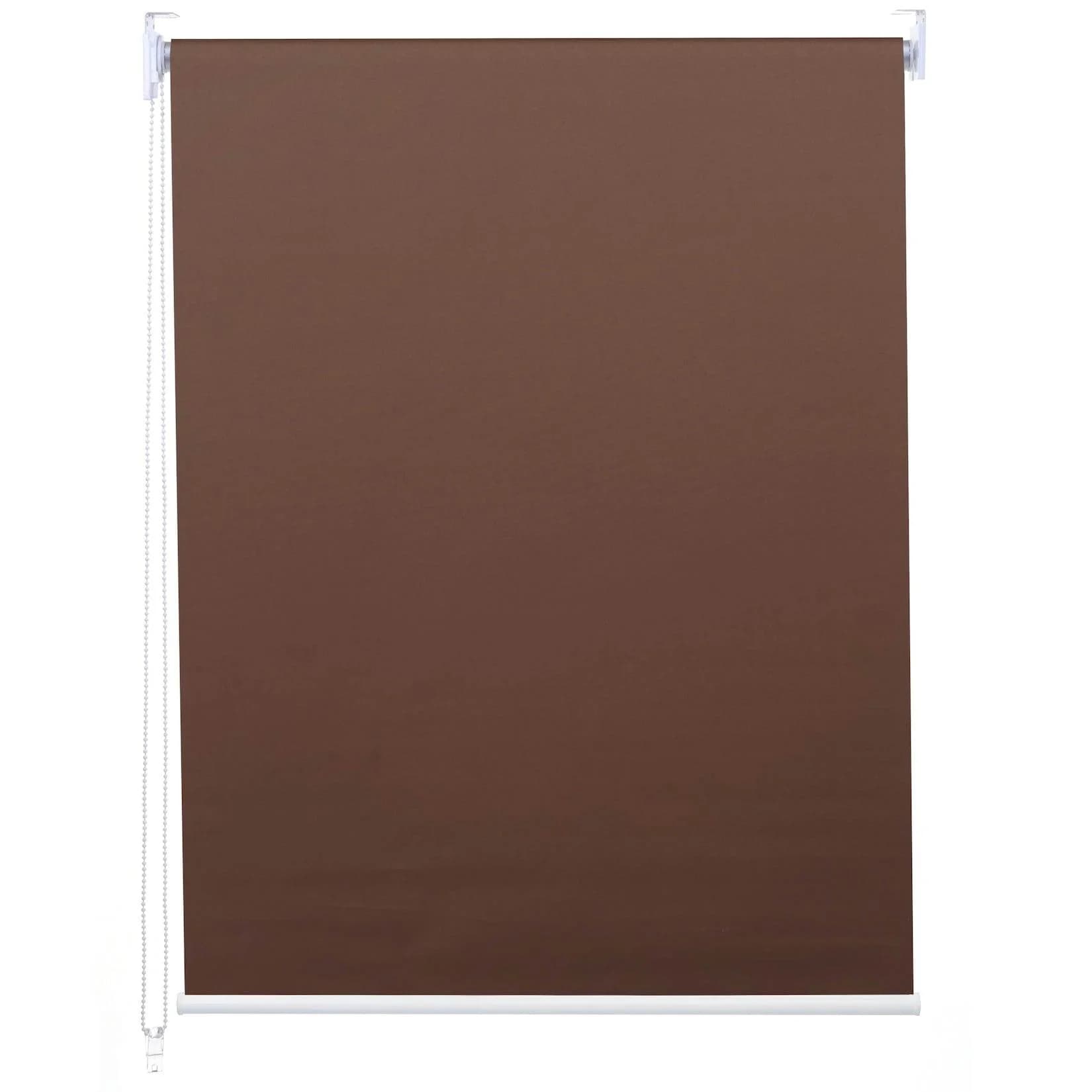 Rollo MCW-D52 Fensterrollo Seitenzugrollo Jalousie Sonnenschutz Verdunkelung blickdicht 60x160cm Braun