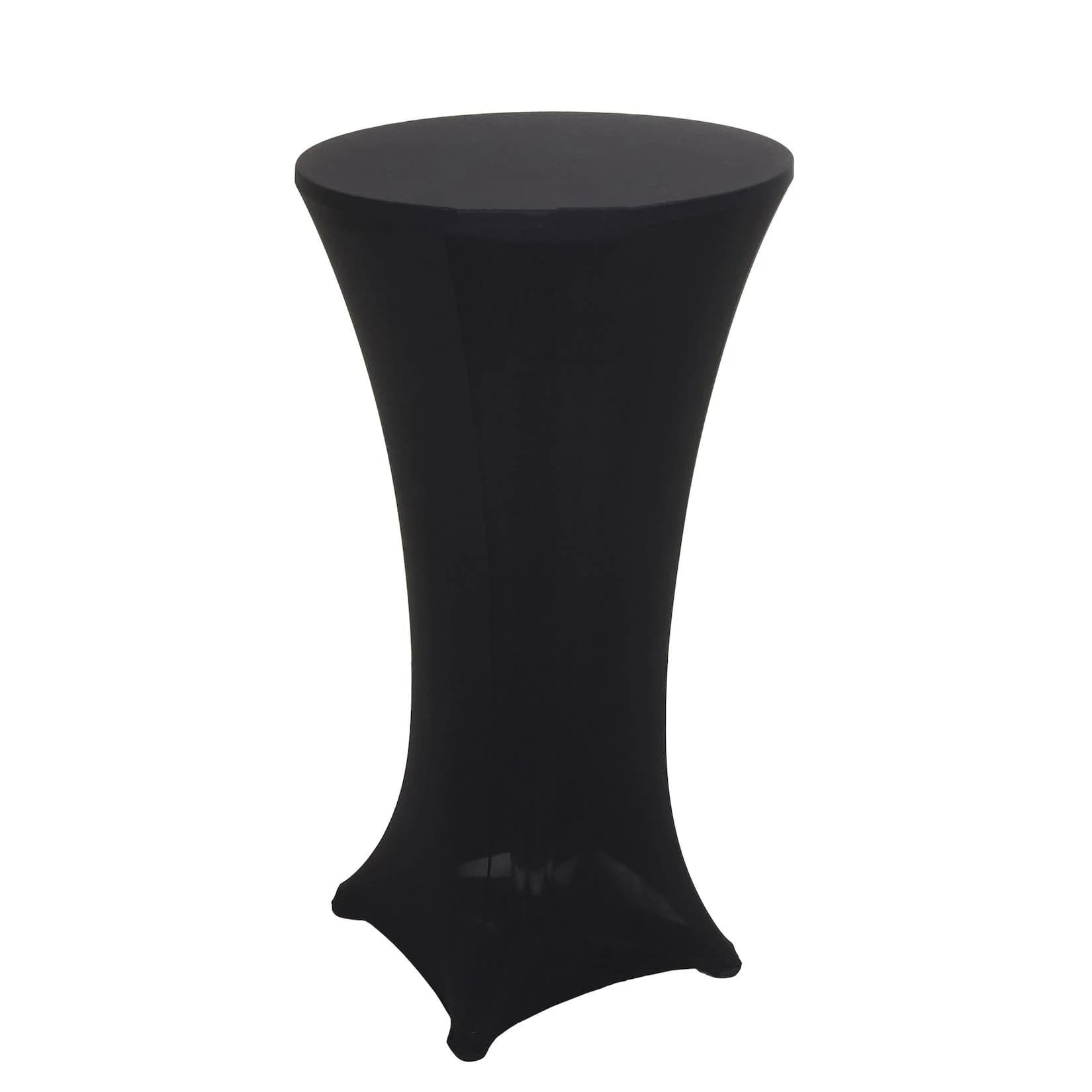 MCW Stehtisch Set mit Husse, höhenverstellbar & klappbar Ø 60cm Schwarz