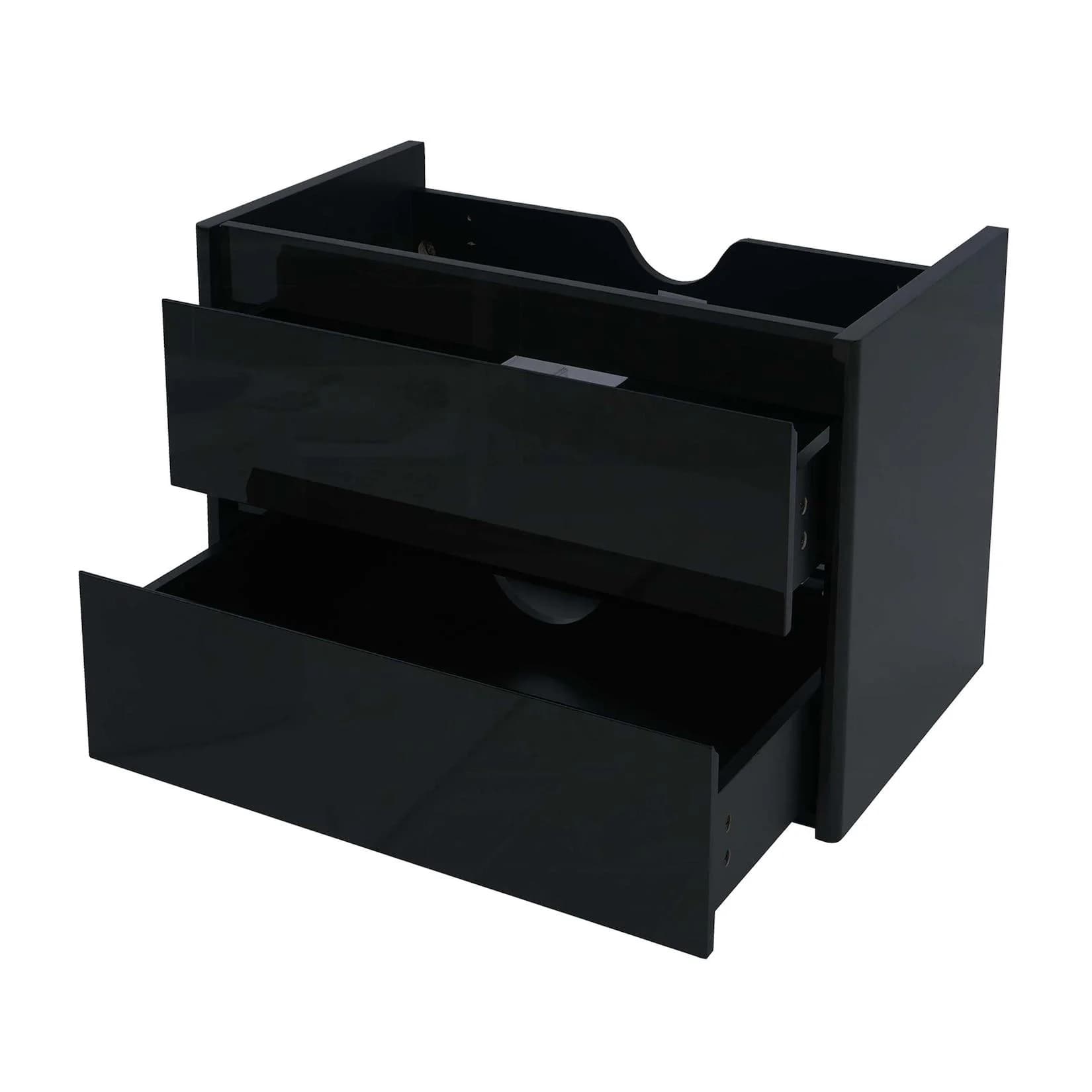 MCW Waschbeckenunterschrank MCW-B19 Hochglanz Schwarz Soft-Close