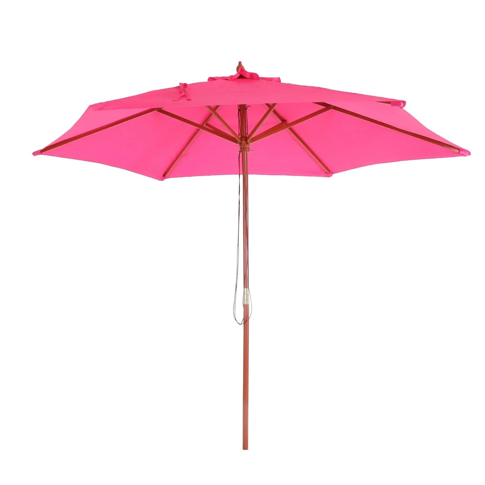 Sonnenschirm Lissabon, Gartenschirm Marktschirm, Ø 3m Polyester/Holz Rosa