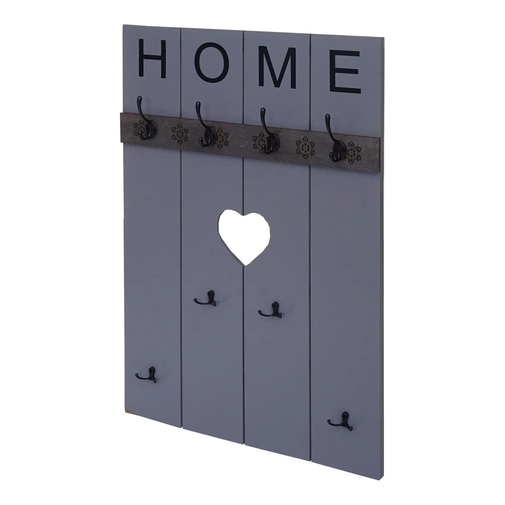 MCW Wandgarderobe Home Shabby-Look Vintage Grau-Blau 8 Haken