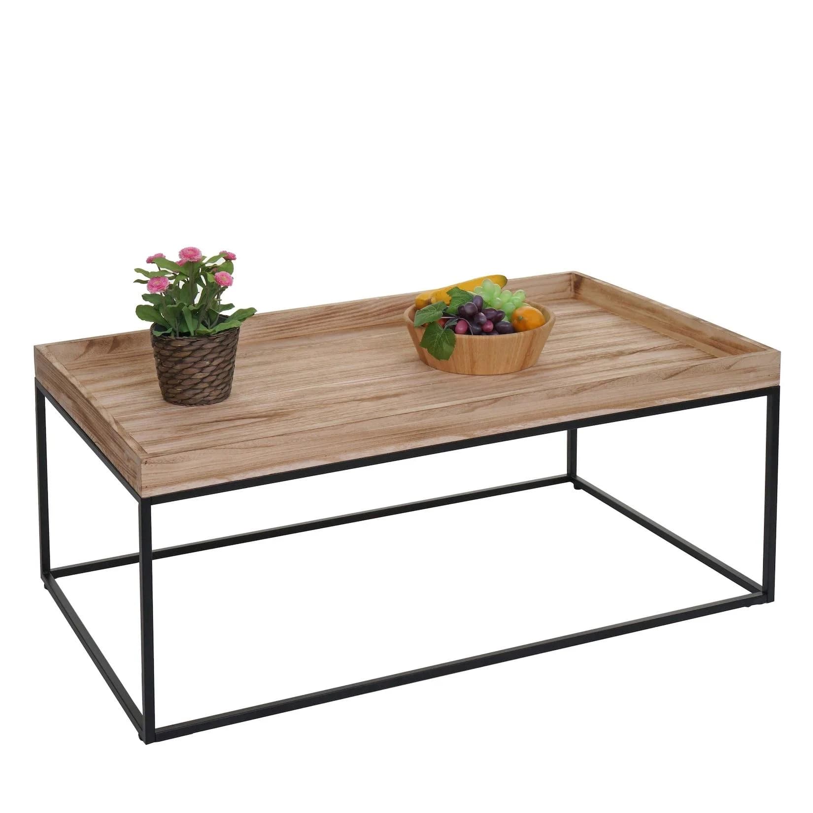 Couchtisch MCW-K71 Holz Metall Naturfarben
