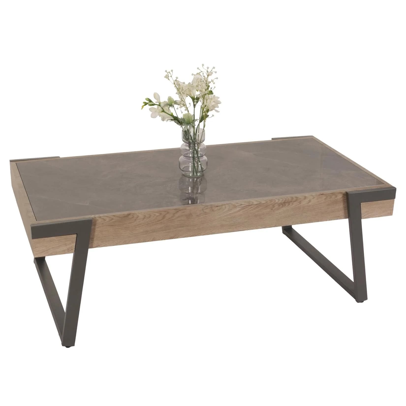 MCW Couchtisch MCW-L89 Sinterstein Marmor-Optik Grau-Braun