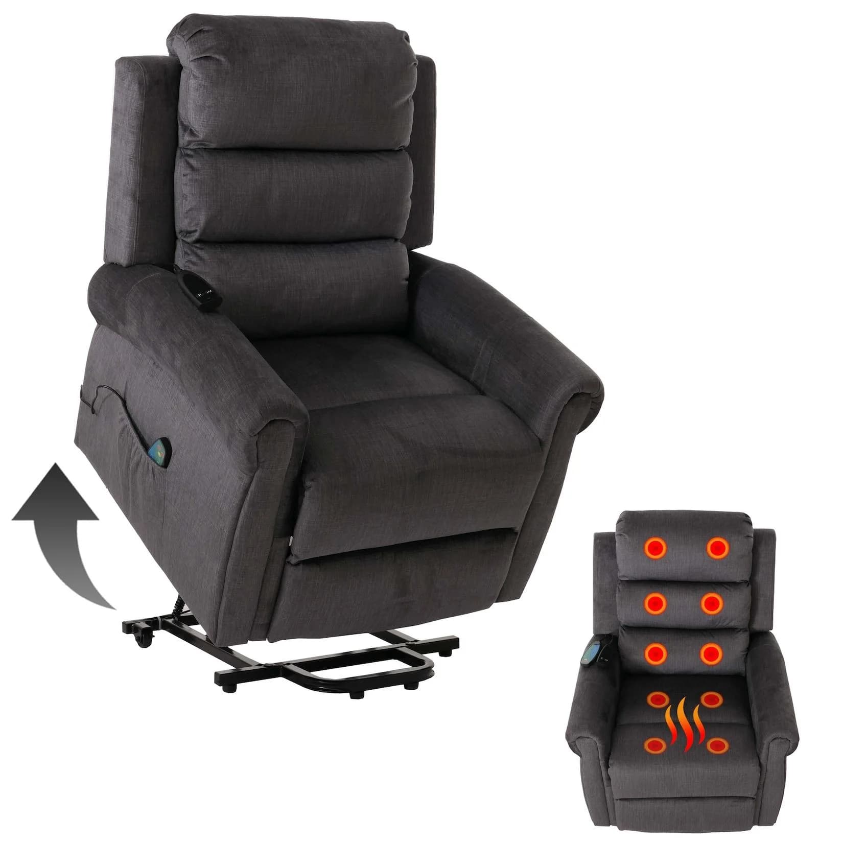 Fernsehsessel MCW-K63 Relaxsessel mit Aufstehhilfe, Massage & Heizung