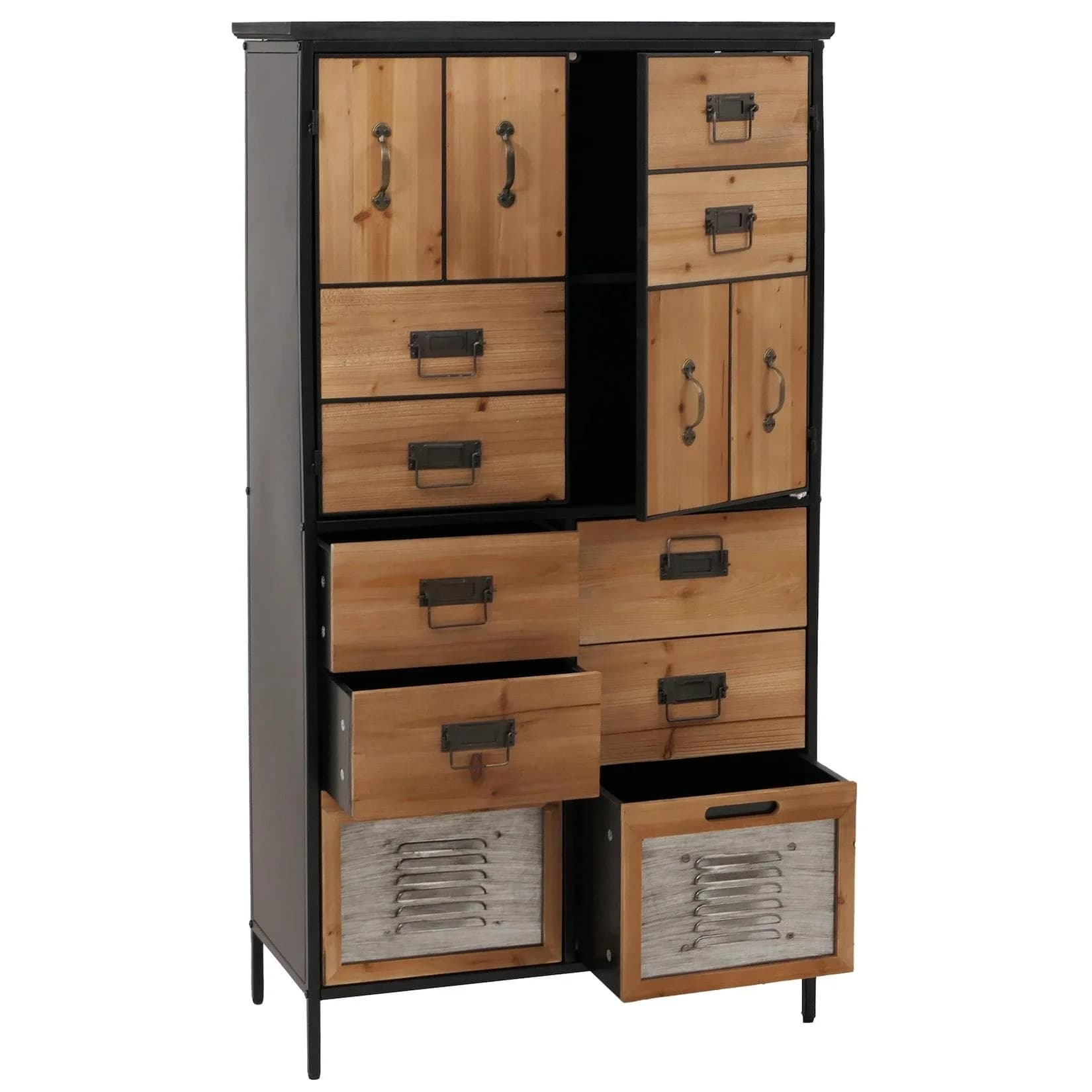 Apothekerkommode MCW-O80 Highboard Schubladen Vintage Shabby-Look