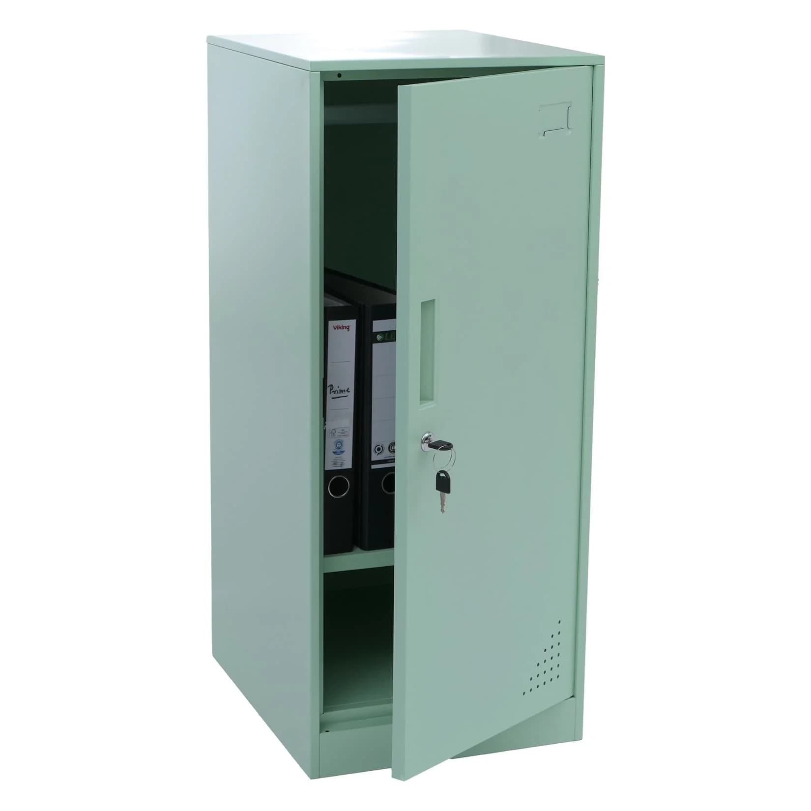 MCW-P63 Schließfach Wertfachschrank Kleiderstange 90x38x45 cm Stahl Mintgrün