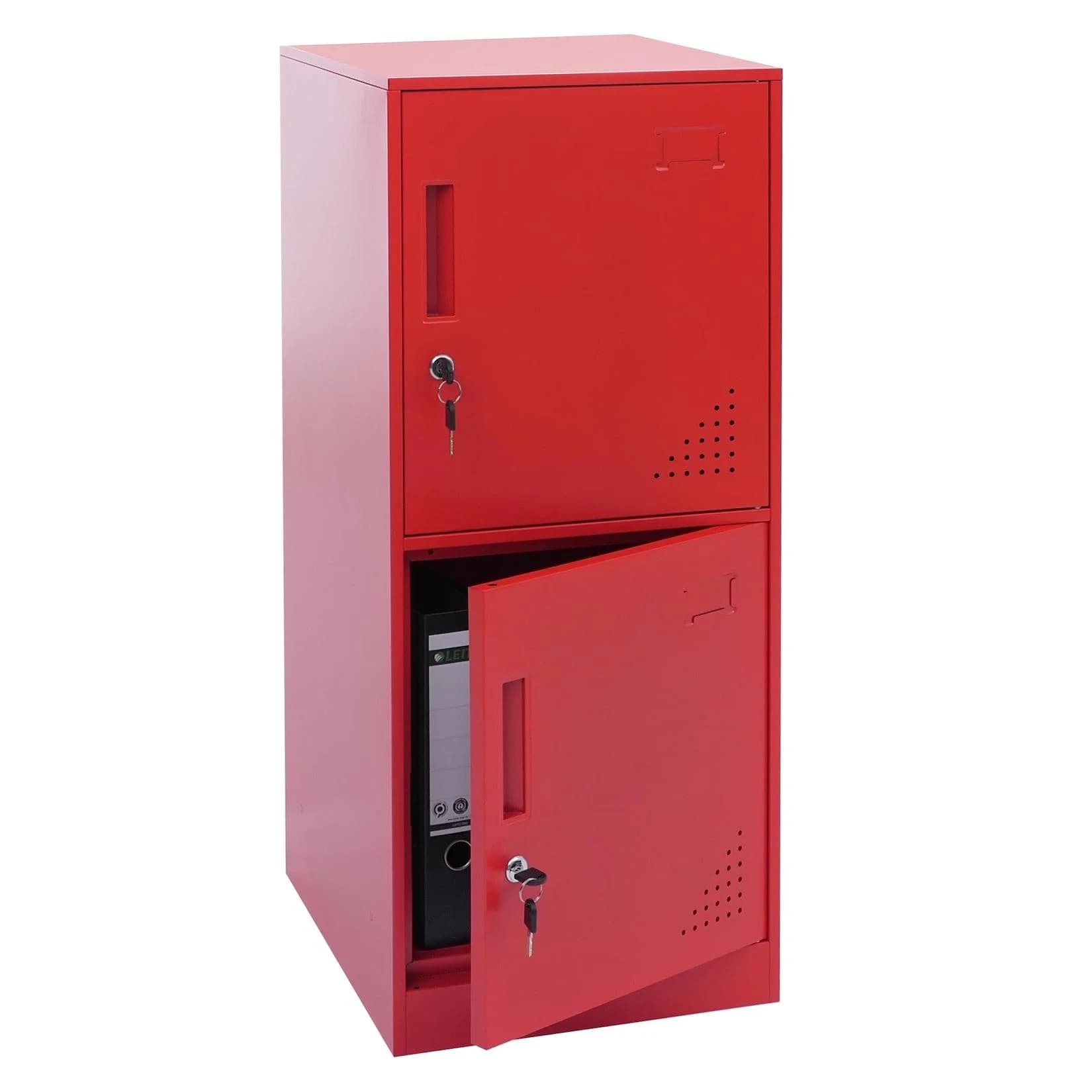 Spind MCW-P63 Wertfachschrank 2 Türen Stahl Rot