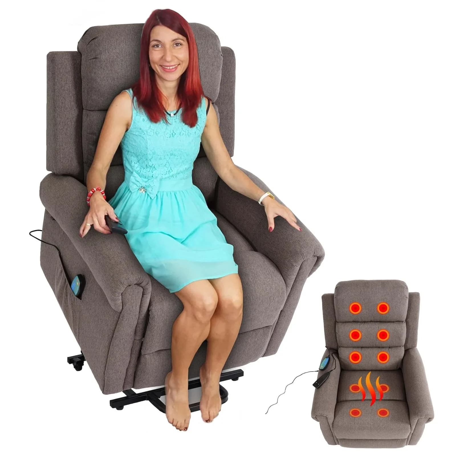 Fernsehsessel MCW-K63 Relaxsessel mit Aufstehhilfe, Massage und Heizfunktion