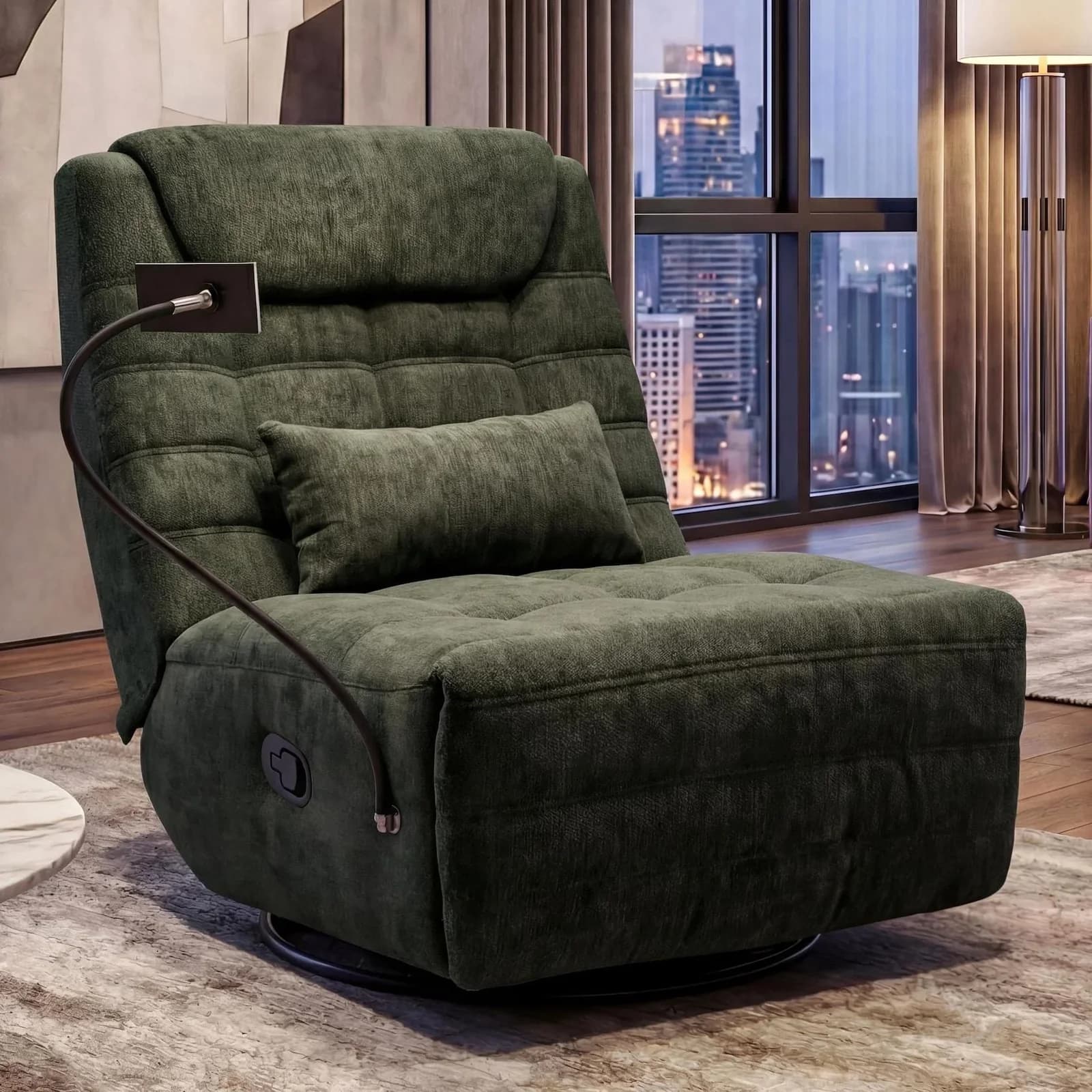 Relaxsessel MCW-P92 TV-Sessel mit Handyhalterung grün