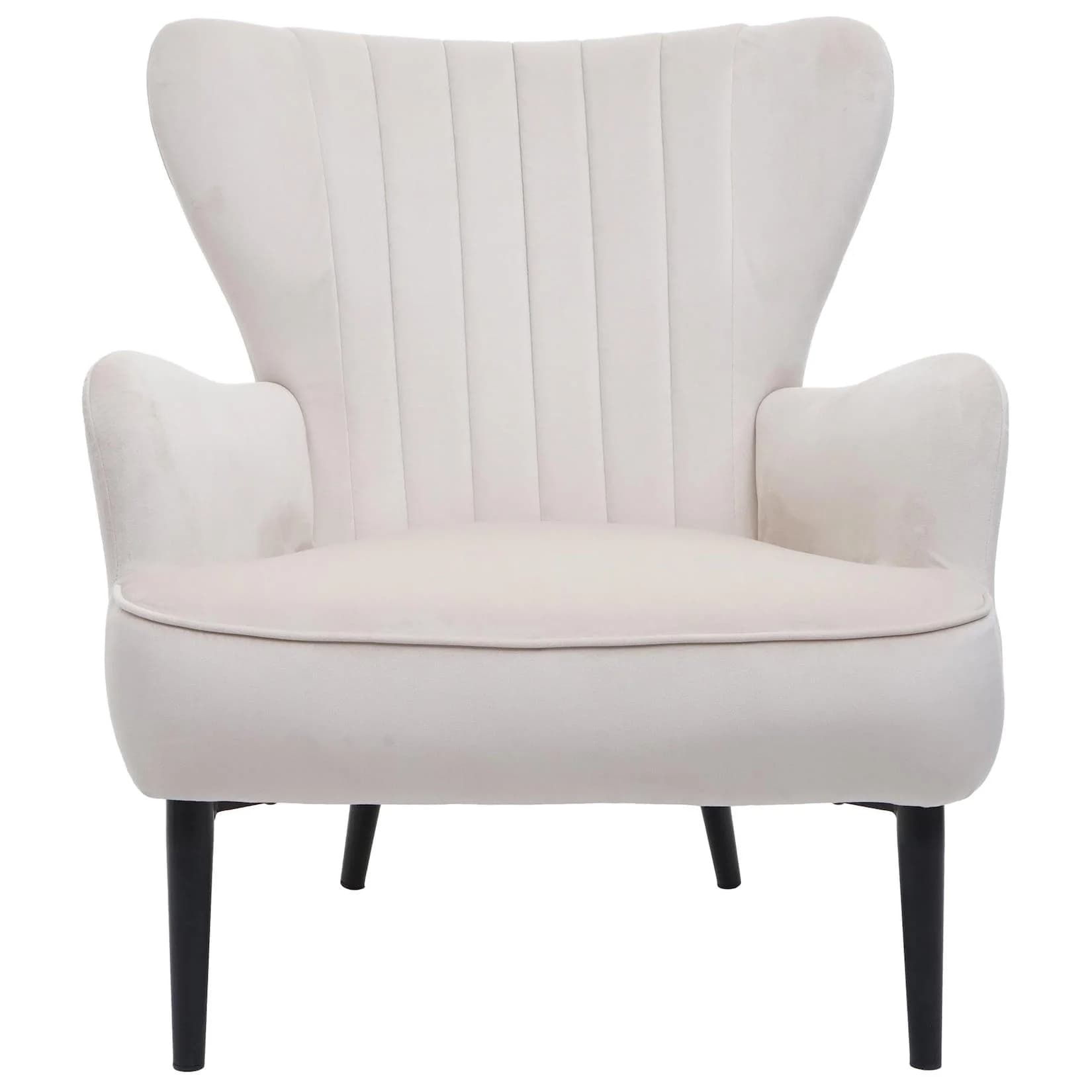 Lounge-Sessel MCW-K37 Samt Creme-Beige Polstersessel