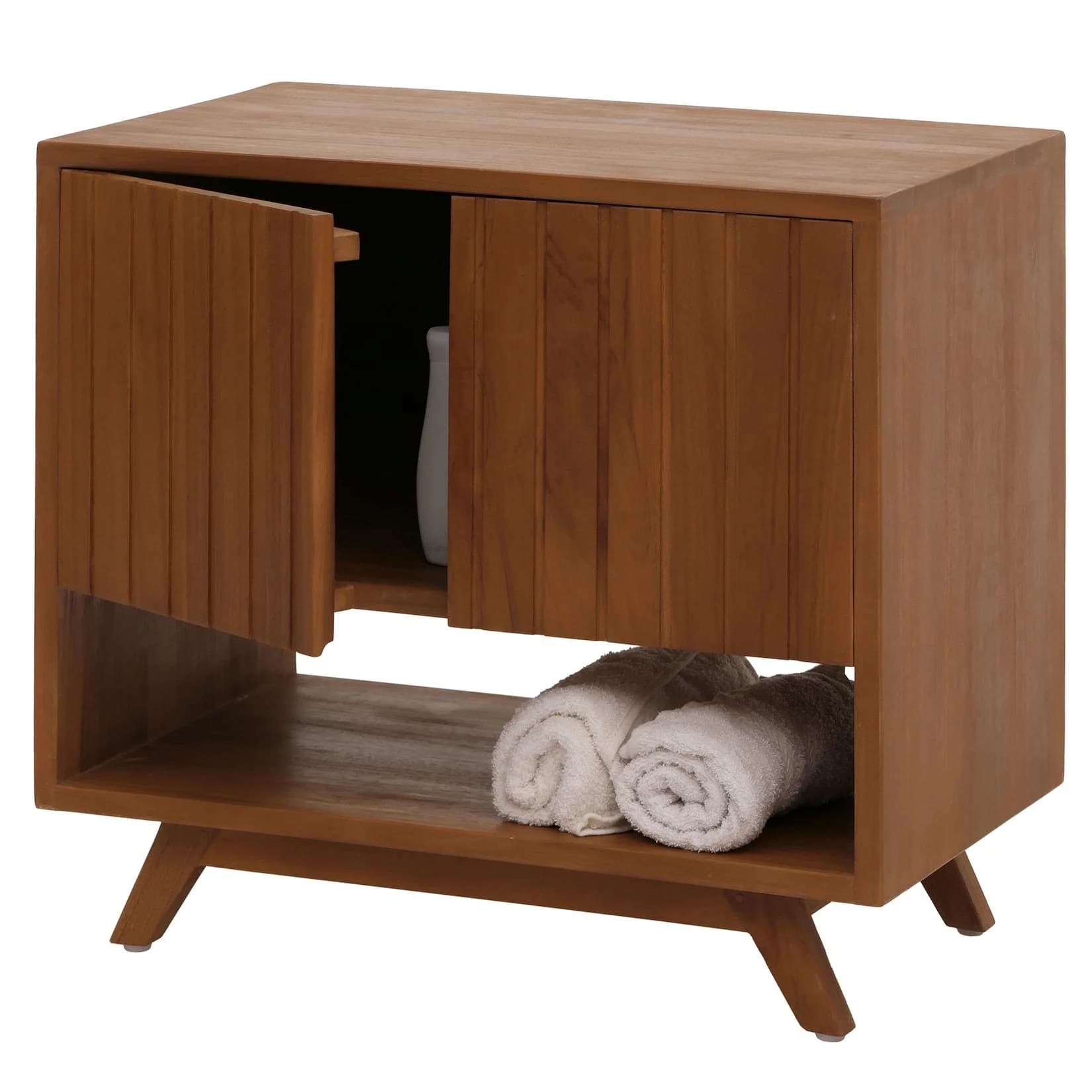 MCW Teak-Waschbeckenunterschrank B-Grade Kernholz Bad