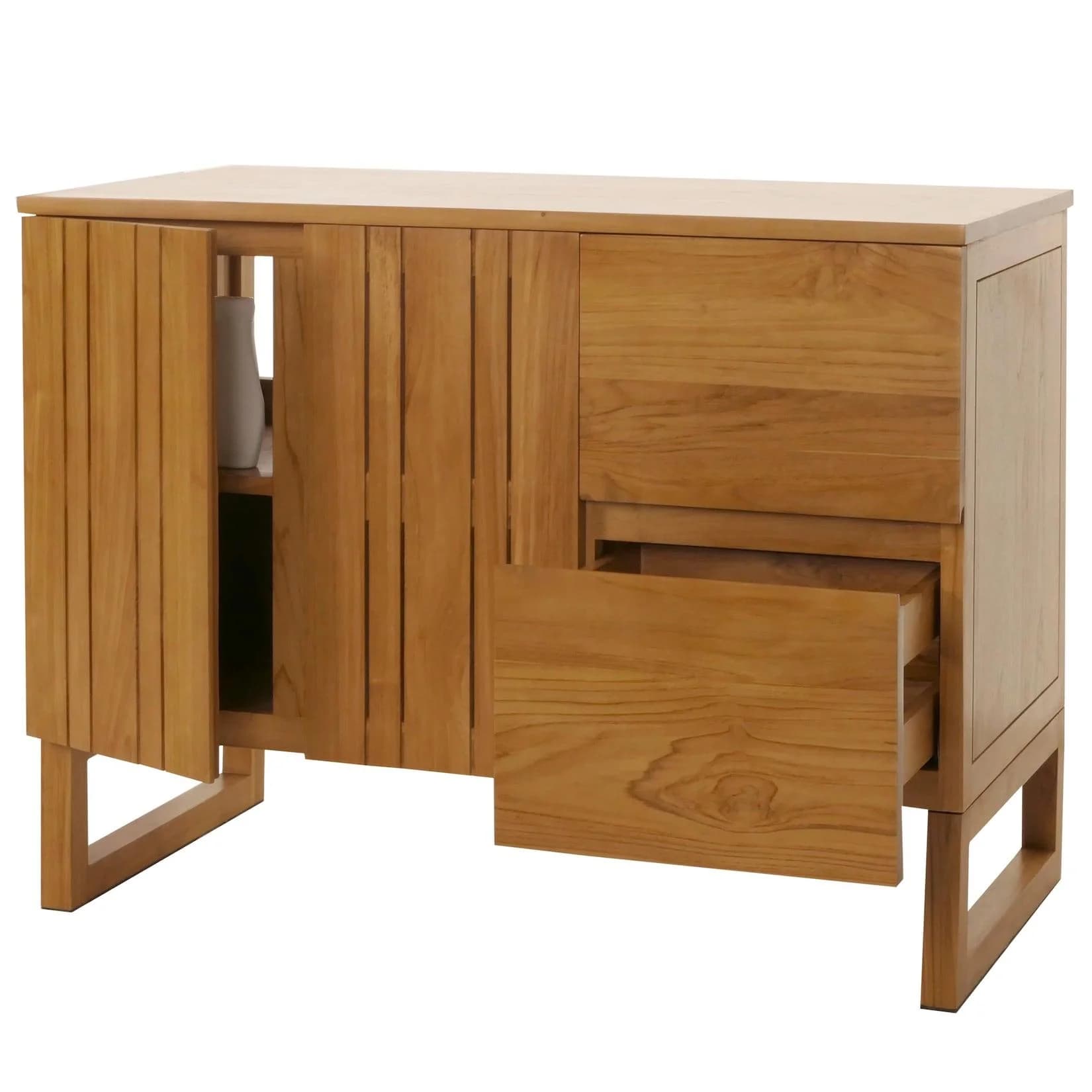 MCW Teak-Waschbeckenunterschrank B-Grade Kernholz
