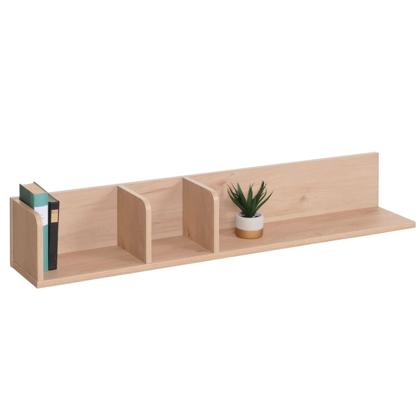 MCW Wandregal MCW-M48 Beige 3 Fächer Holzregal Schweberegal
