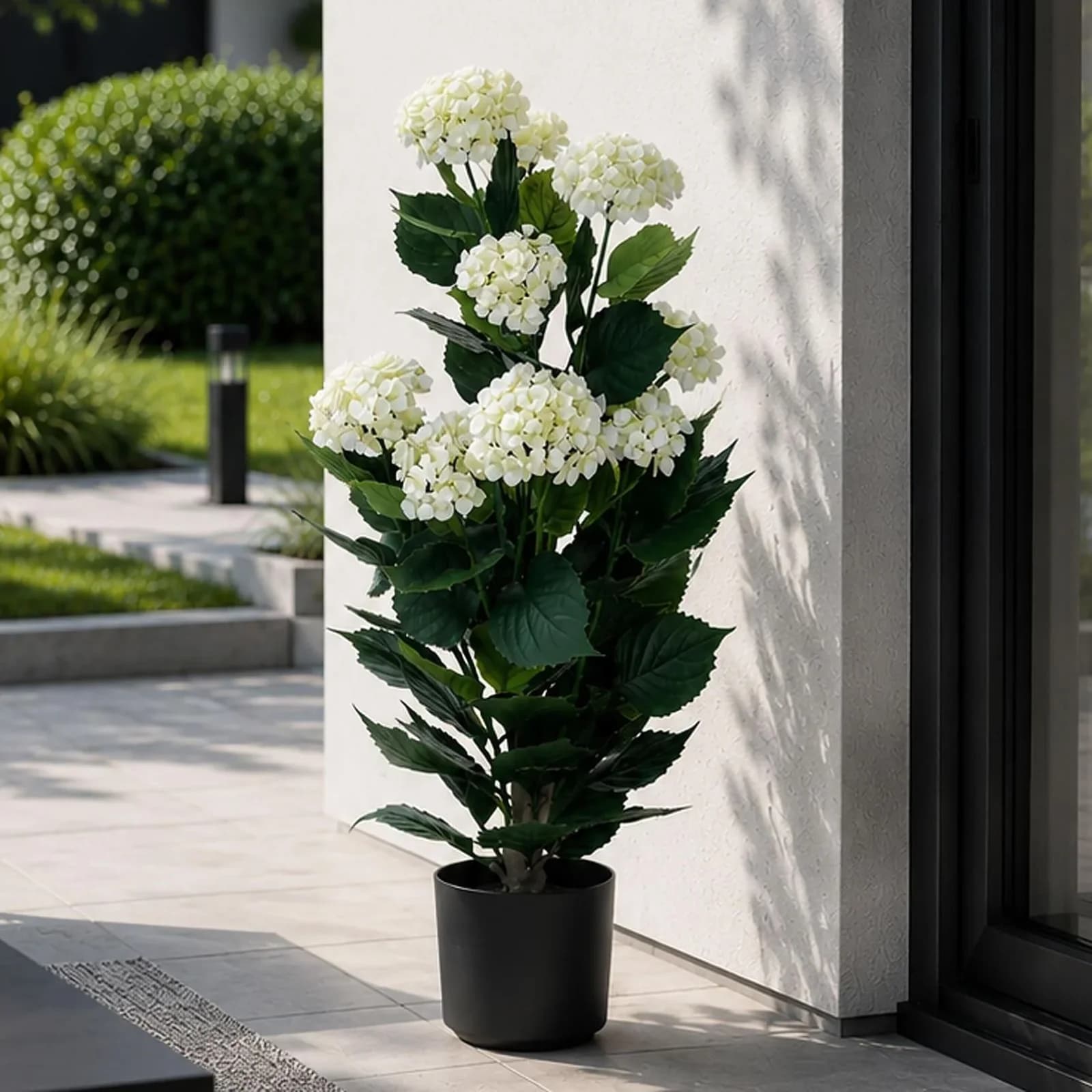 MCW Künstliche Hortensie Outdoor Weiß Polyethylen