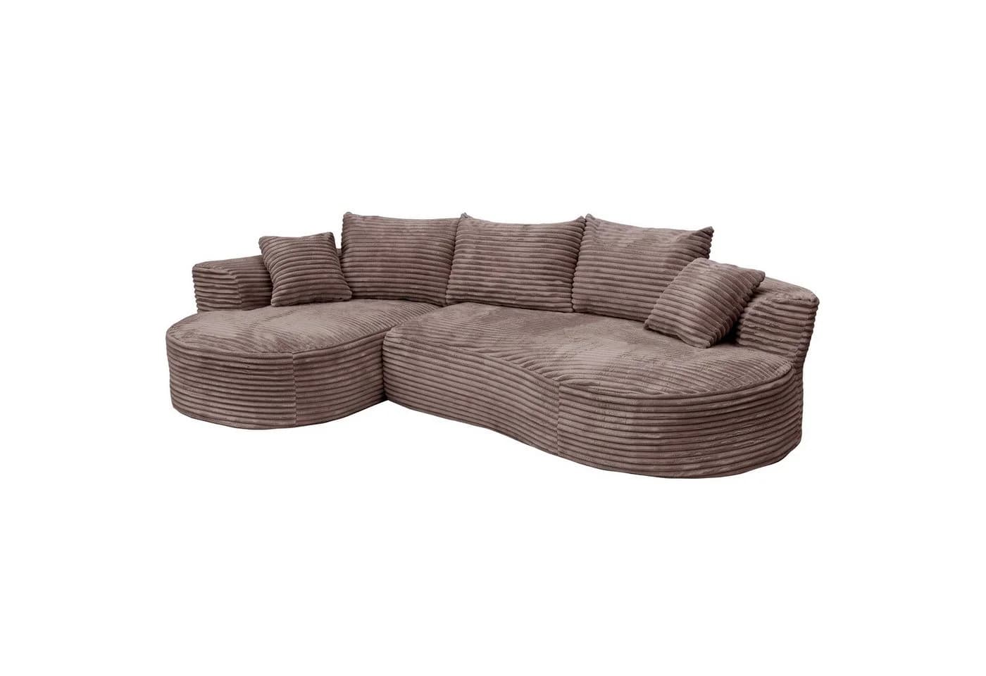 MCW Loungesofa MCW-P19-l Braun Cord Taschenfederkern