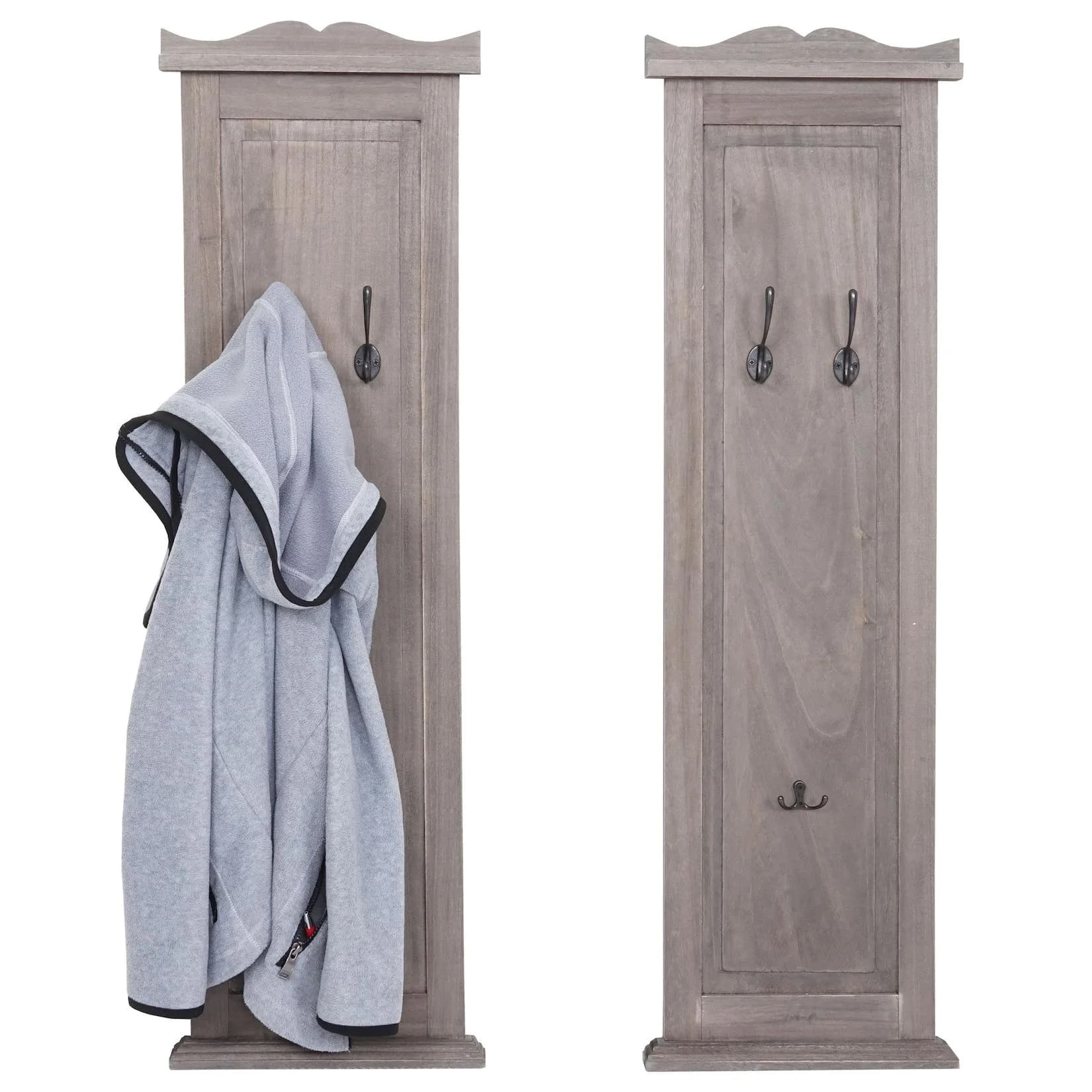 MCW 2er-Set Wandgarderobe Grau-Braun Shabby Holz