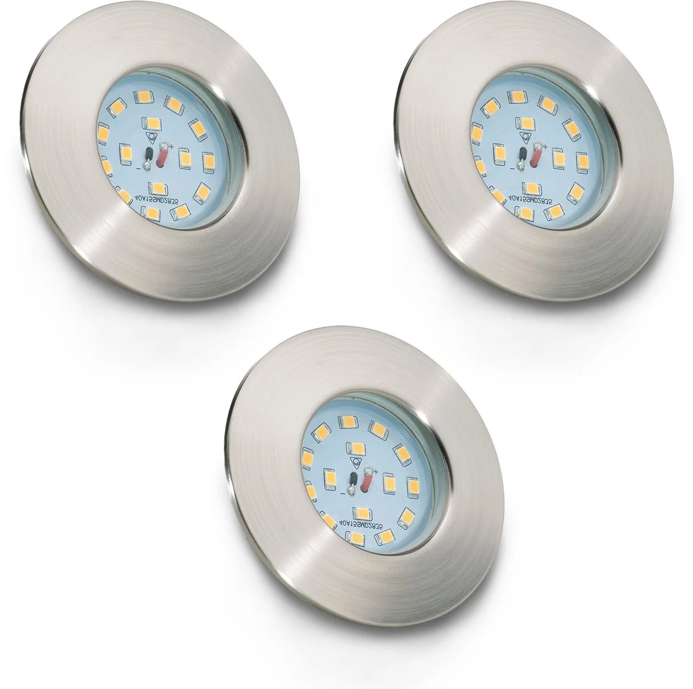 B.K.LICHT LED Einbaustrahler 3er Set IP44 Silber Modern