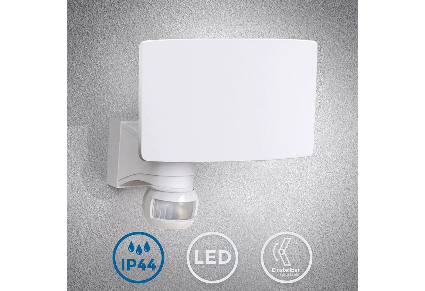 B.K.Licht LED Außen-Wandleuchte mit Bewegungsmelder IP44 Weiß