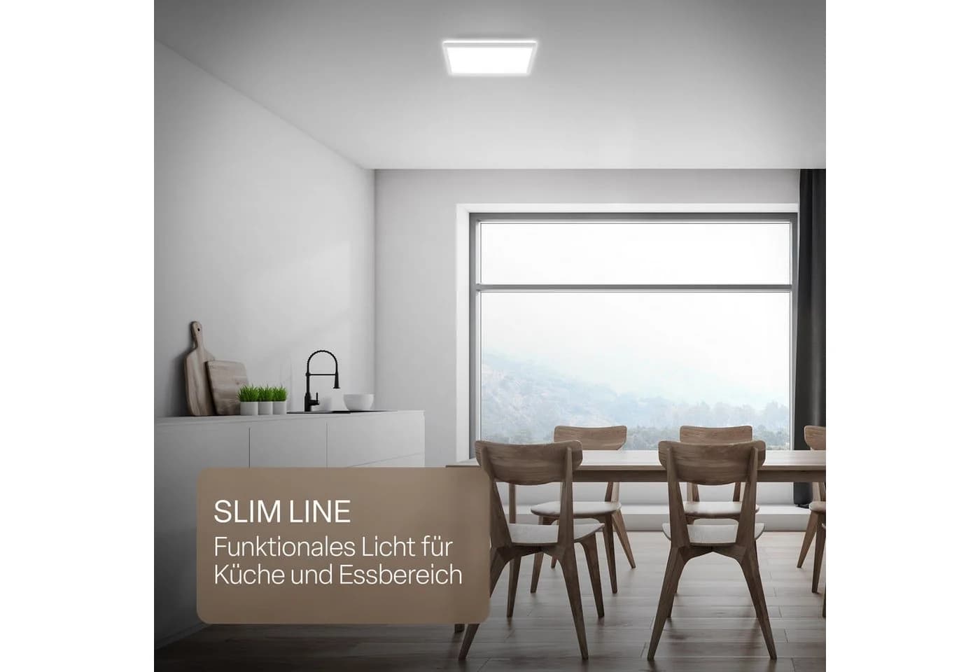 B.K.LICHT LED Panel SHALLOW Weiß Matt IP44 Spritzwassergeschützt