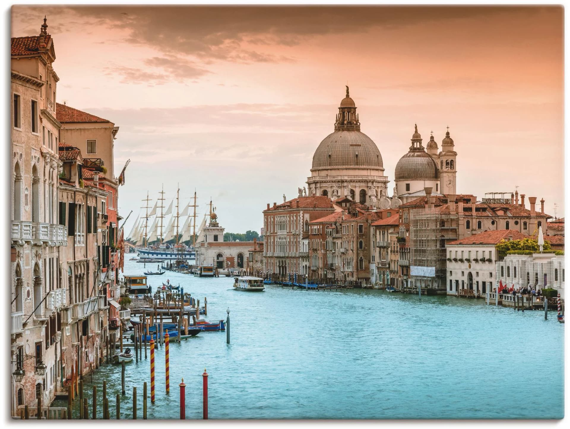 ARTLAND Wandbild Venedig Canal Grande I Braun Leinwandbild