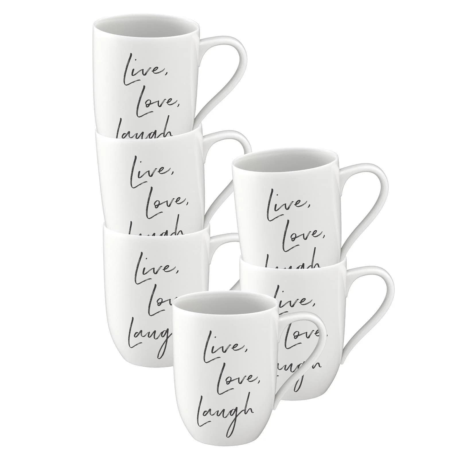 Villeroy & Boch Becher 'Live Love Laugh' 290 ml 6er Set Weiß Porzellan