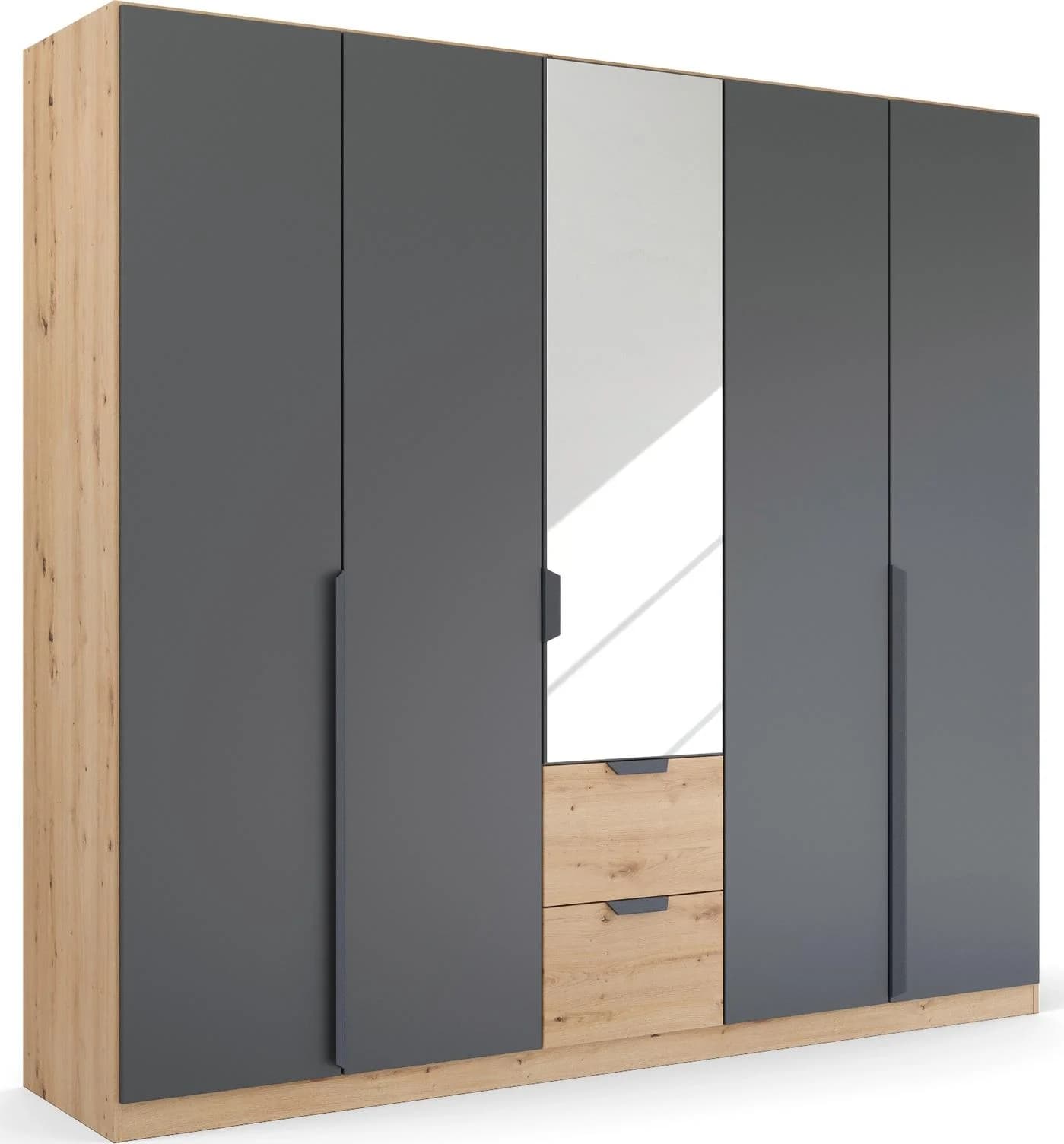 Rauch Kleiderschrank Industrial Style Eiche Artisan Grau Metallic