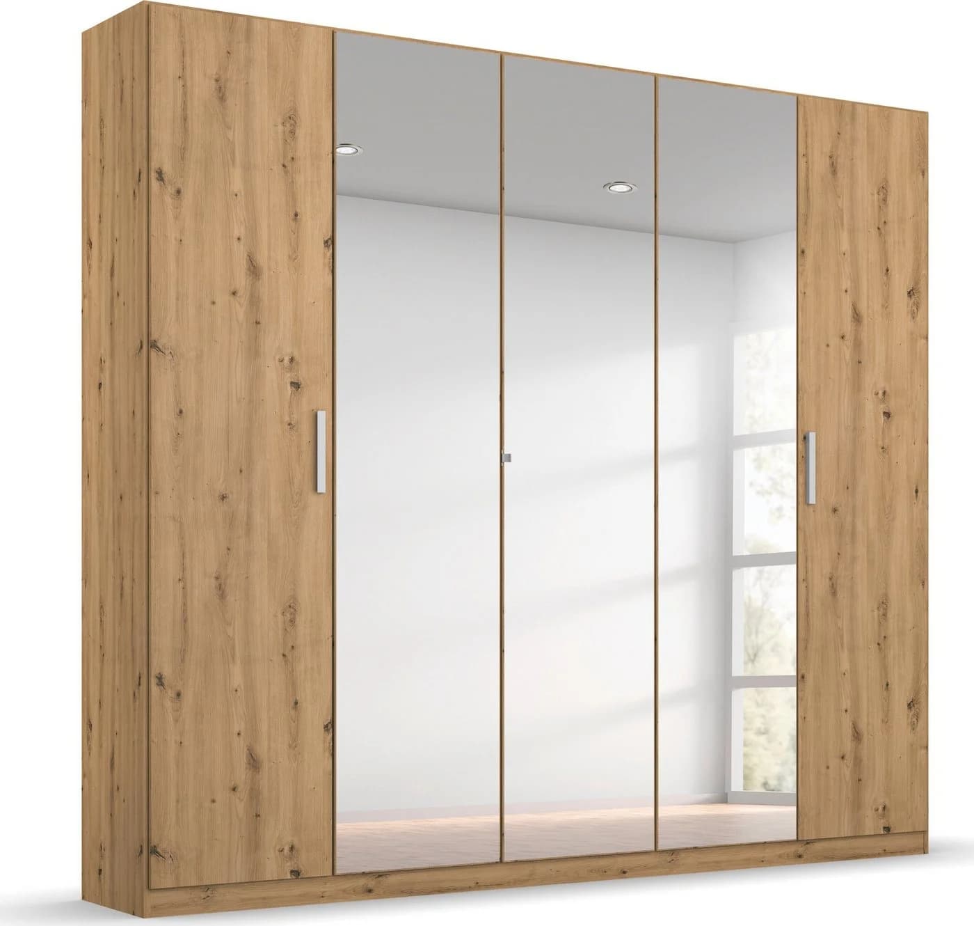 RAUCH KOLUNA Kleiderschrank mit Spiegeltüren Eiche Artisan