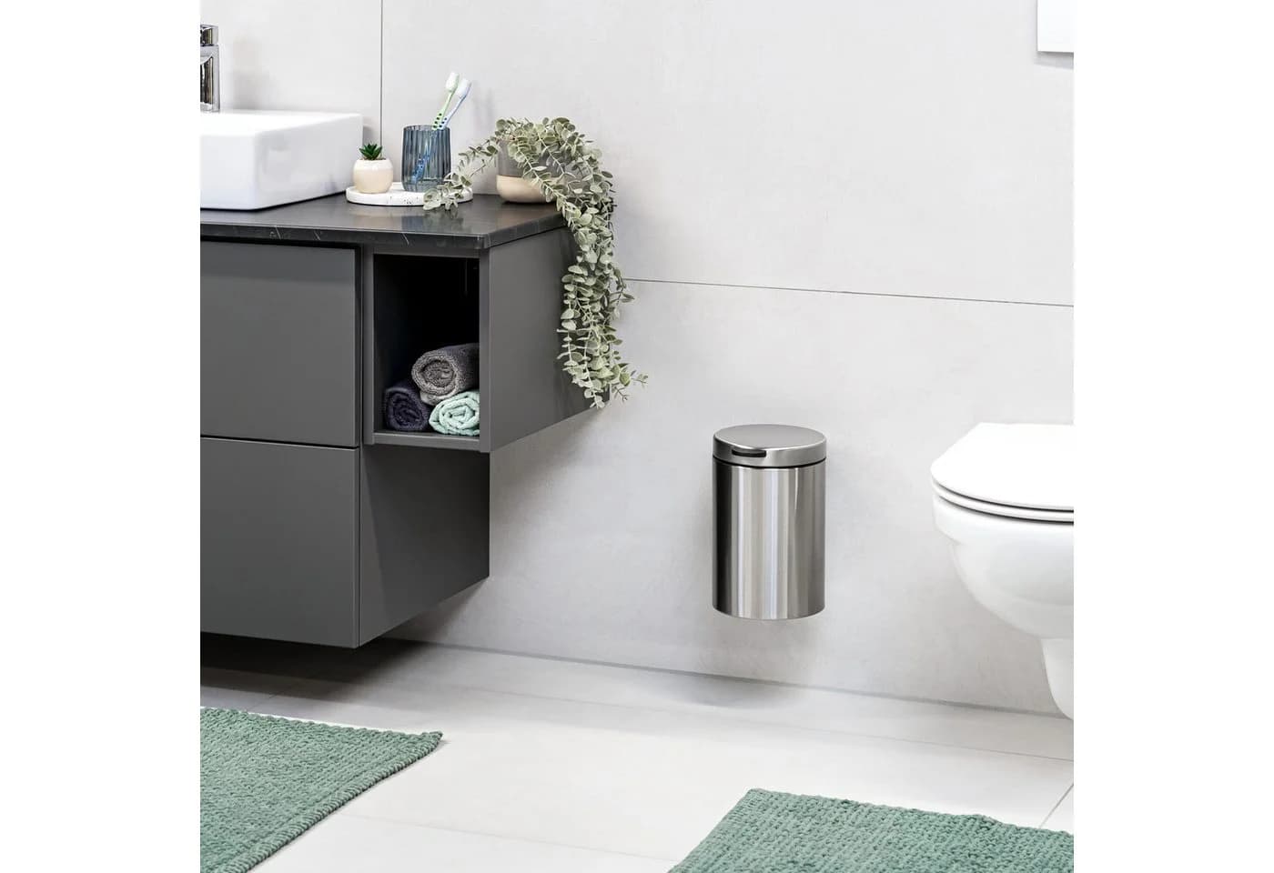bremermann Wand-Kosmetikeimer 3l Edelstahl Softclose