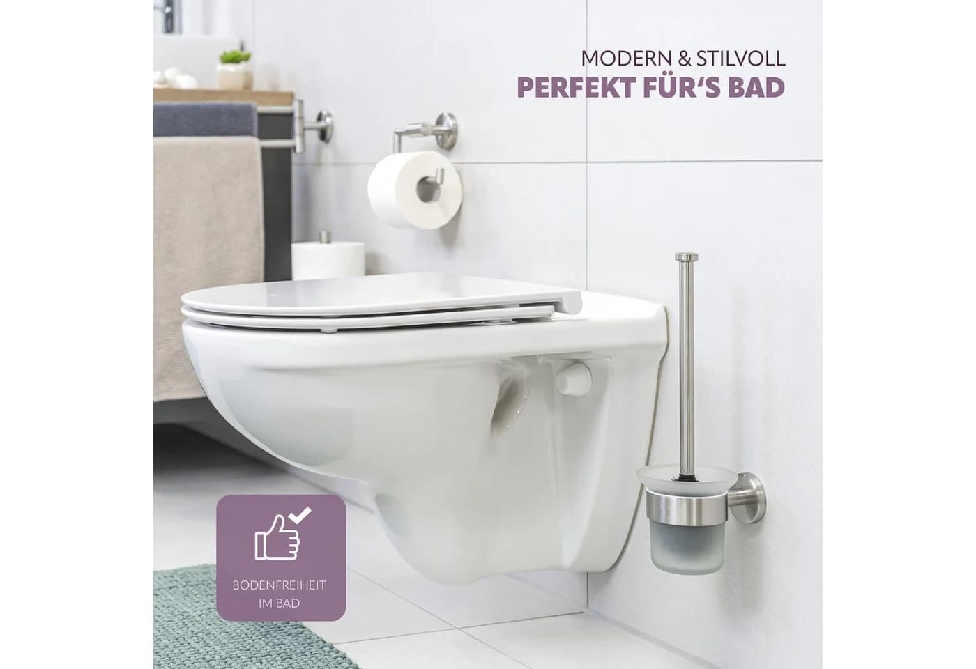 bremermann Toilettenpapierhalter Bad-Serie PIAZZA 2tlg. Edelstahl matt
