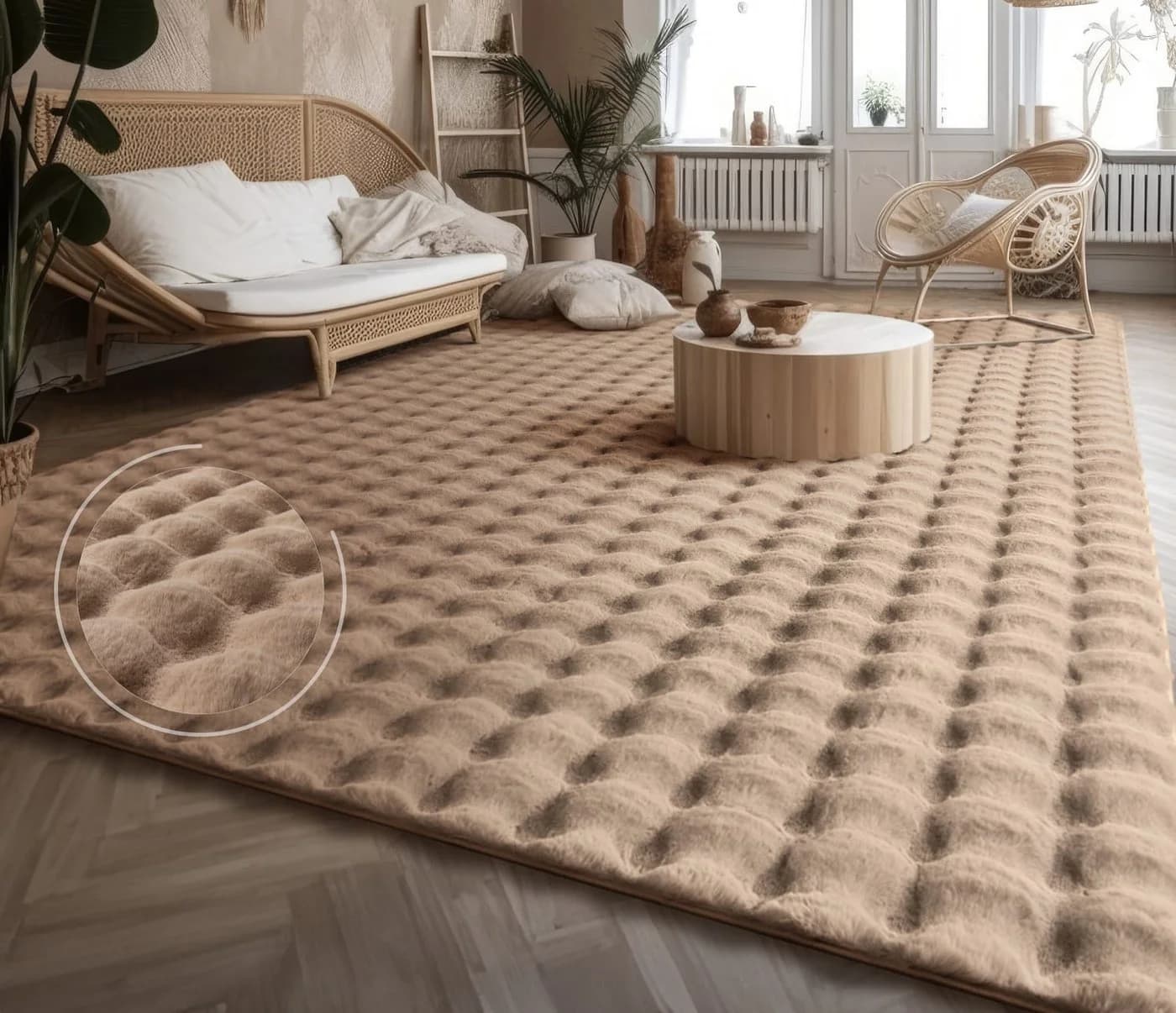 TT Home Wohnzimmer Teppich Rauten Design Soft 3D