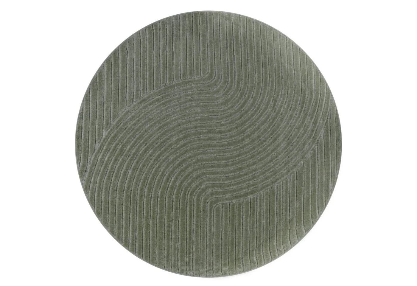 TT Home Teppich Diele Rund - In & Outdoor - Polypropylen - Skandi Ethno