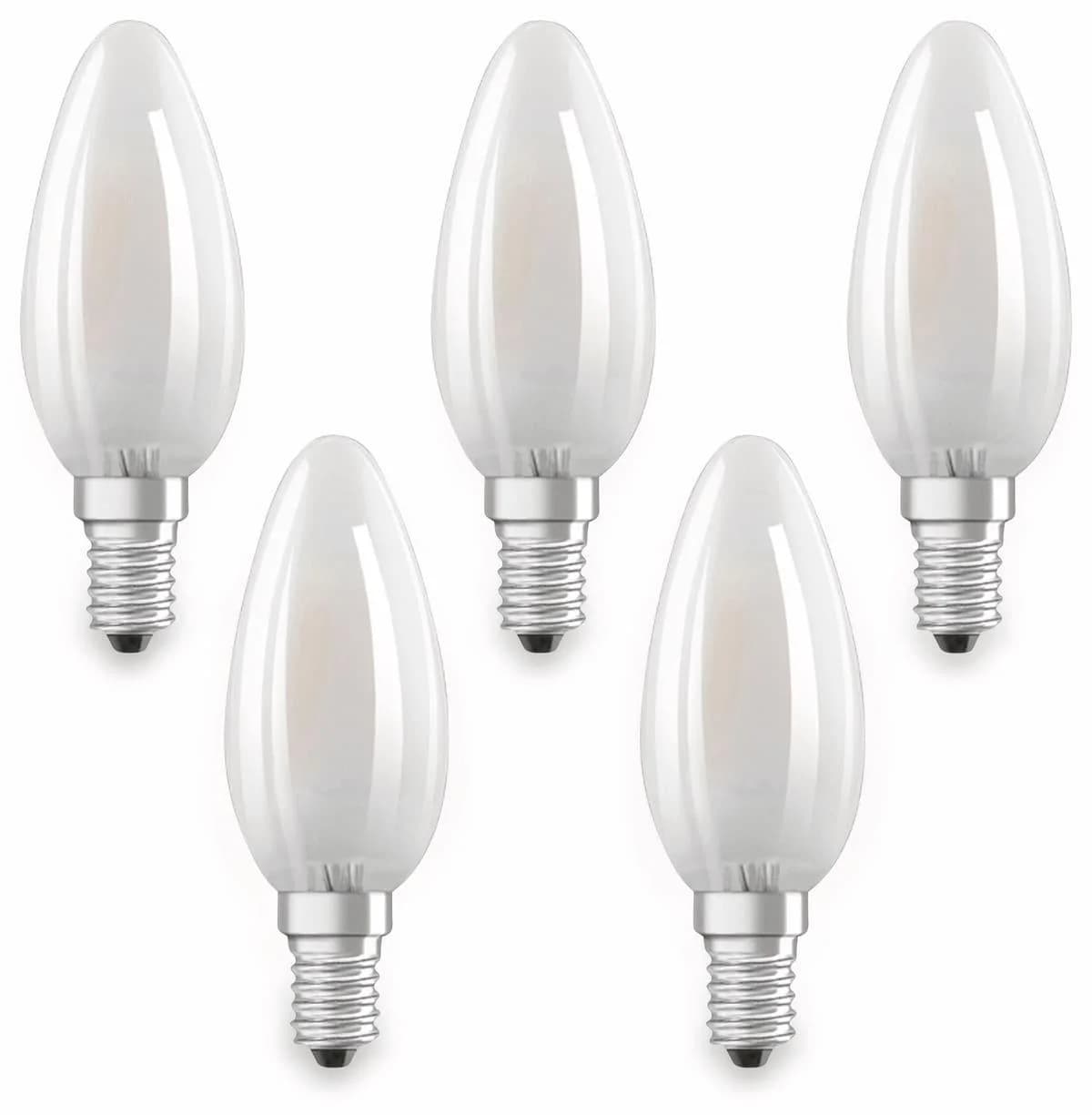 OSRAM LED-Kerzenlampe E14 4,2W Warmweiß Matt 5er-Set