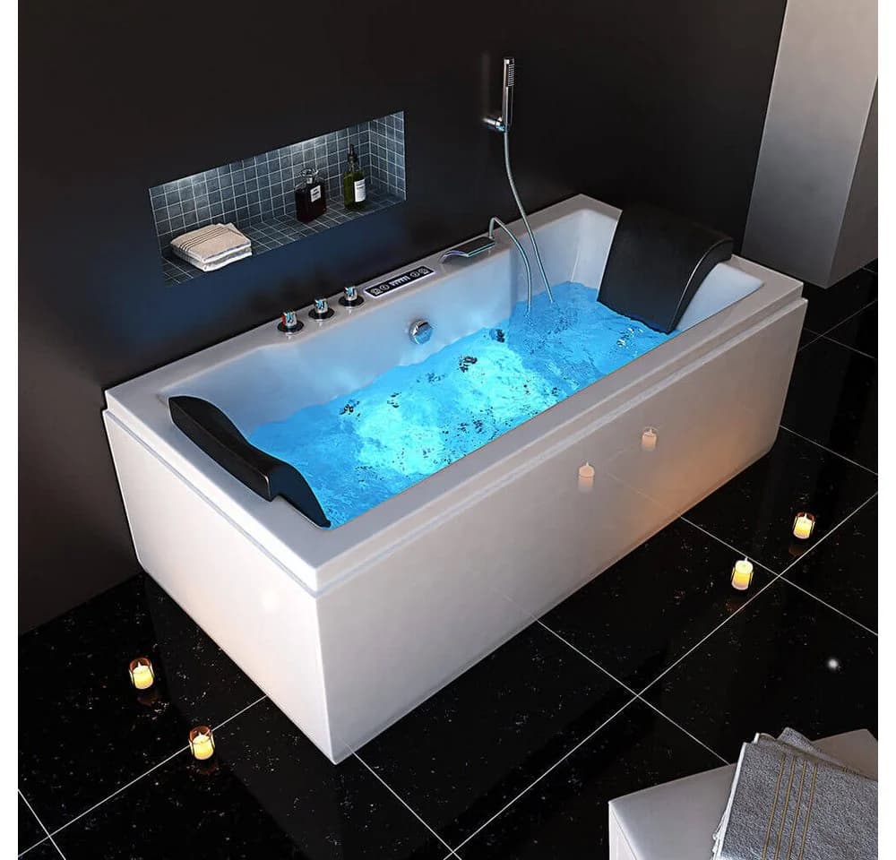 HOME DELUXE Whirlpool-Badewanne LAGUNA PURE 180x90cm