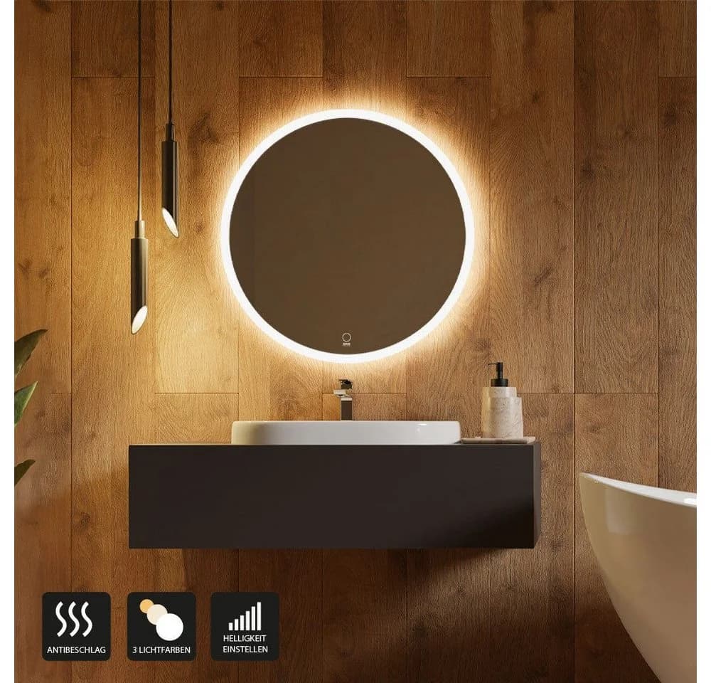 HOME DELUXE LED-Spiegel EMMI & SILA Beschlagfrei Dimmbar Energiesparend