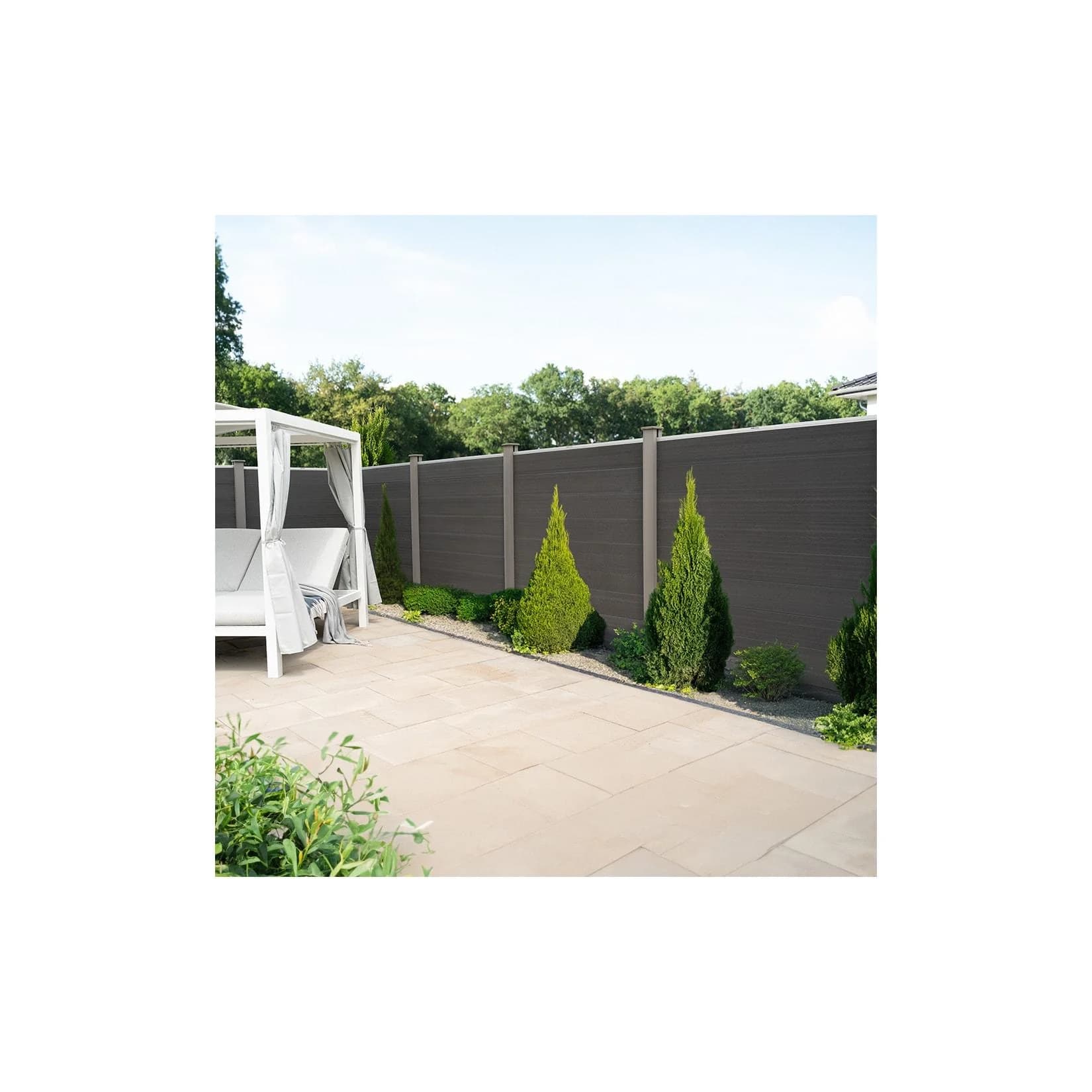 HOME DELUXE Sichtschutzzaun CALLADO WPC Anthrazit Stecksystem