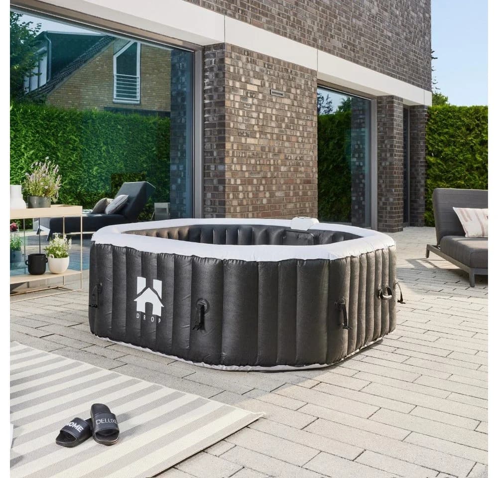 HOME DELUXE Whirlpool DROP Aufblasbar 6 Personen Schwarz