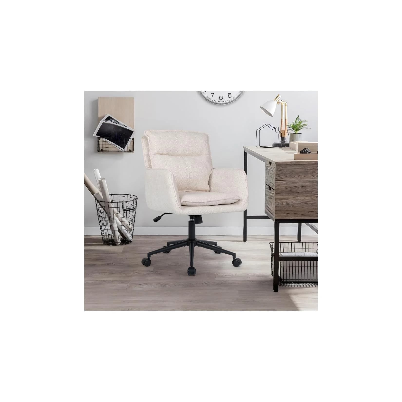 HOME DELUXE CORA Bürostuhl Beige Höhenverstellbar Ergonomisch