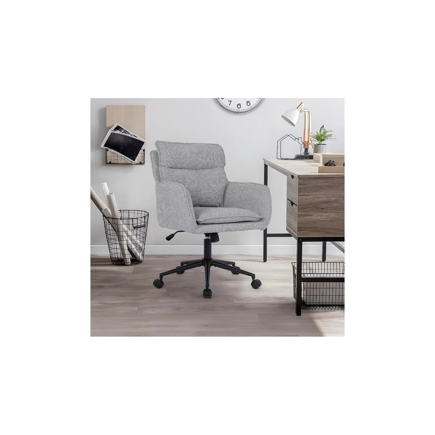 HOME DELUXE CORA Bürostuhl Grau Höhenverstellbar mit Neigungsfunktion