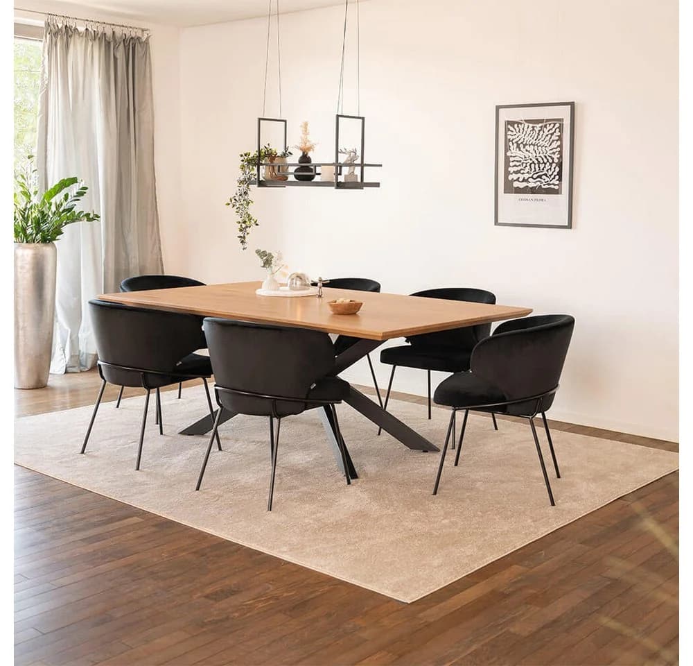 HOME DELUXE Esstisch AVENCIA mit Sternfuß MDF Schwarz