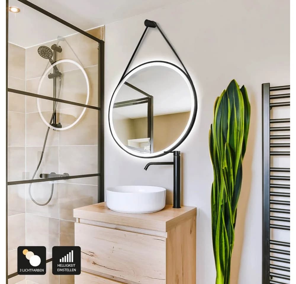 Home Deluxe LED Badspiegel Rund FIANA mit Dimmer