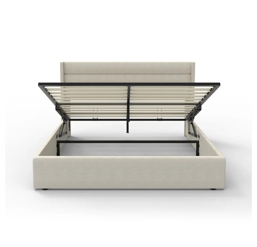 HOME DELUXE LED Bett SORINA 140/160/180/200 Beige mit LED-Beleuchtung