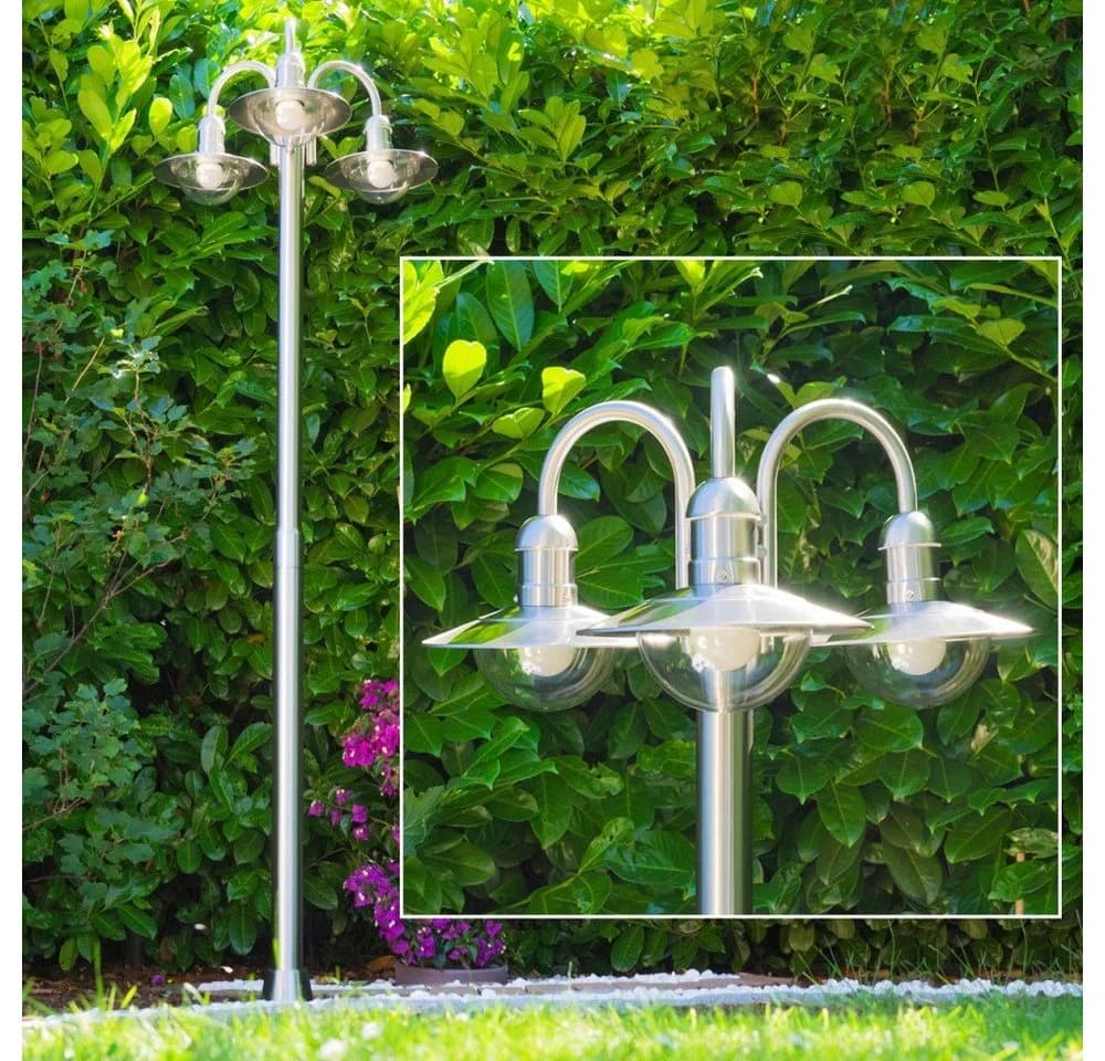 hofstein Außen-Stehlampe Verna Edelstahl 200cm