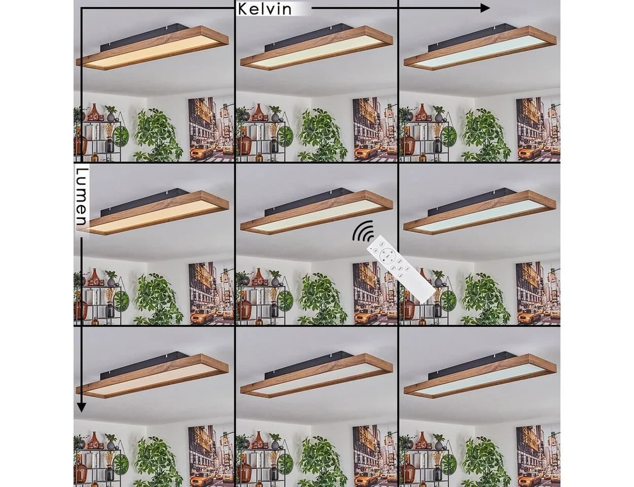 hofstein Deckenleuchte Schwarz/Weiß LED Dimmbar