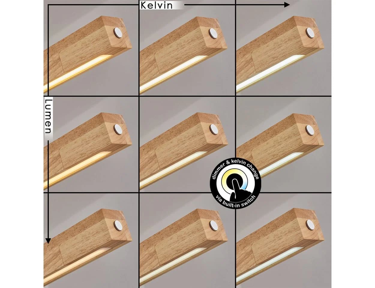 hofstein Pendelleuchte dimmbar LED Schwarz/Naturfarben Skandinavisch