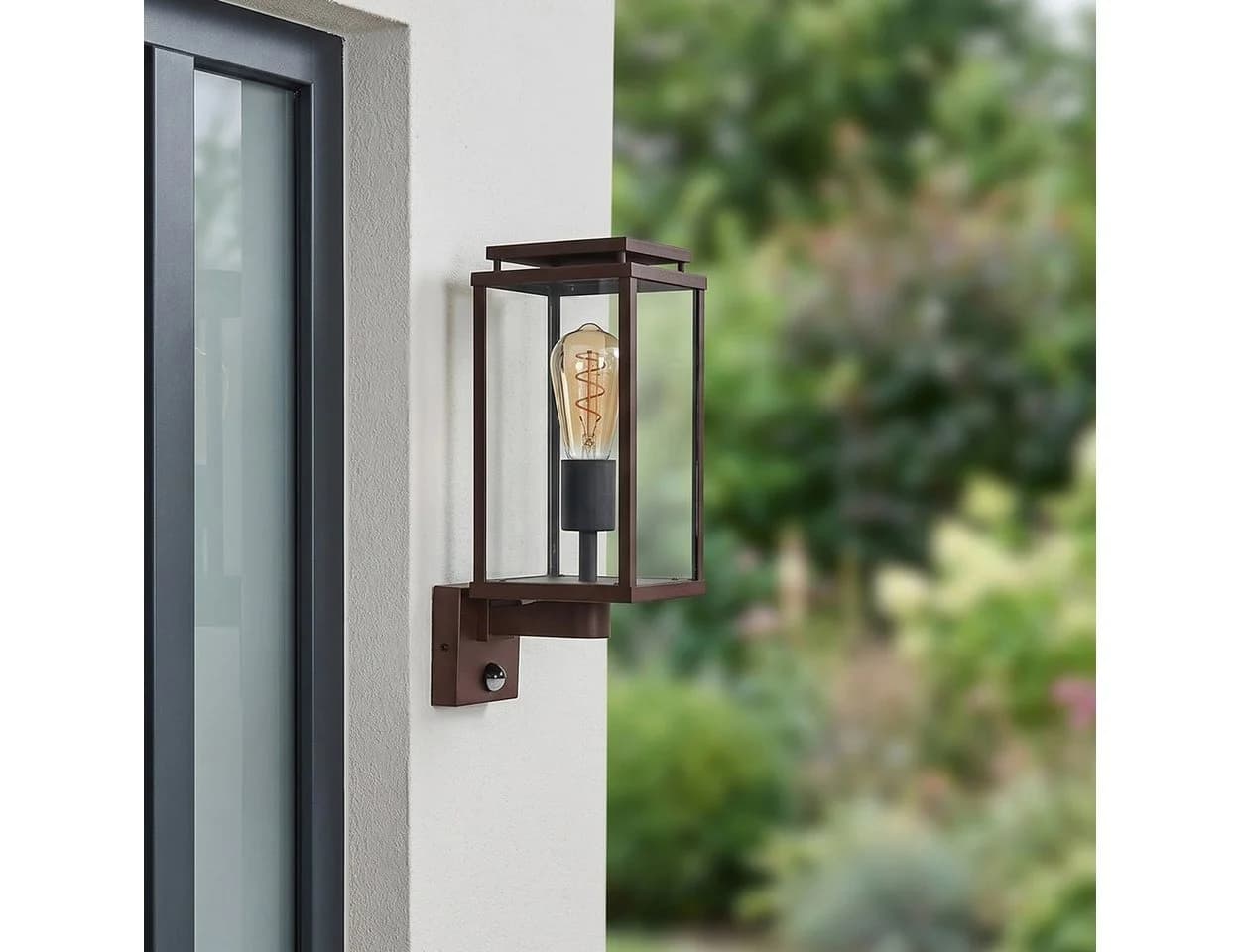 hofstein Außen-Wandleuchte mit Bewegungsmelder E27 Industrial Design