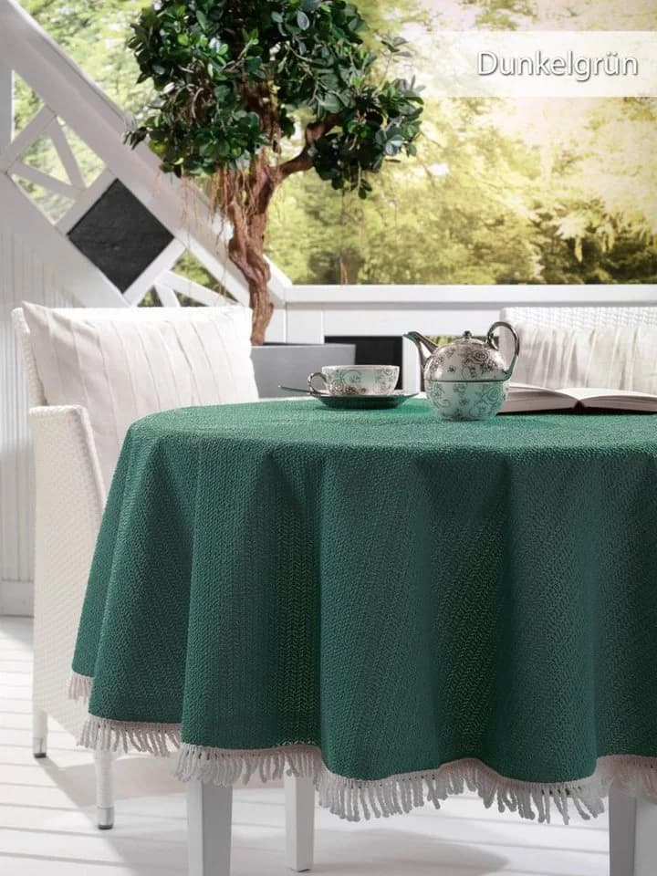 Beautex Tischdecke Garten Balkon Terrasse Camping Tischdecke Dunkelgrün