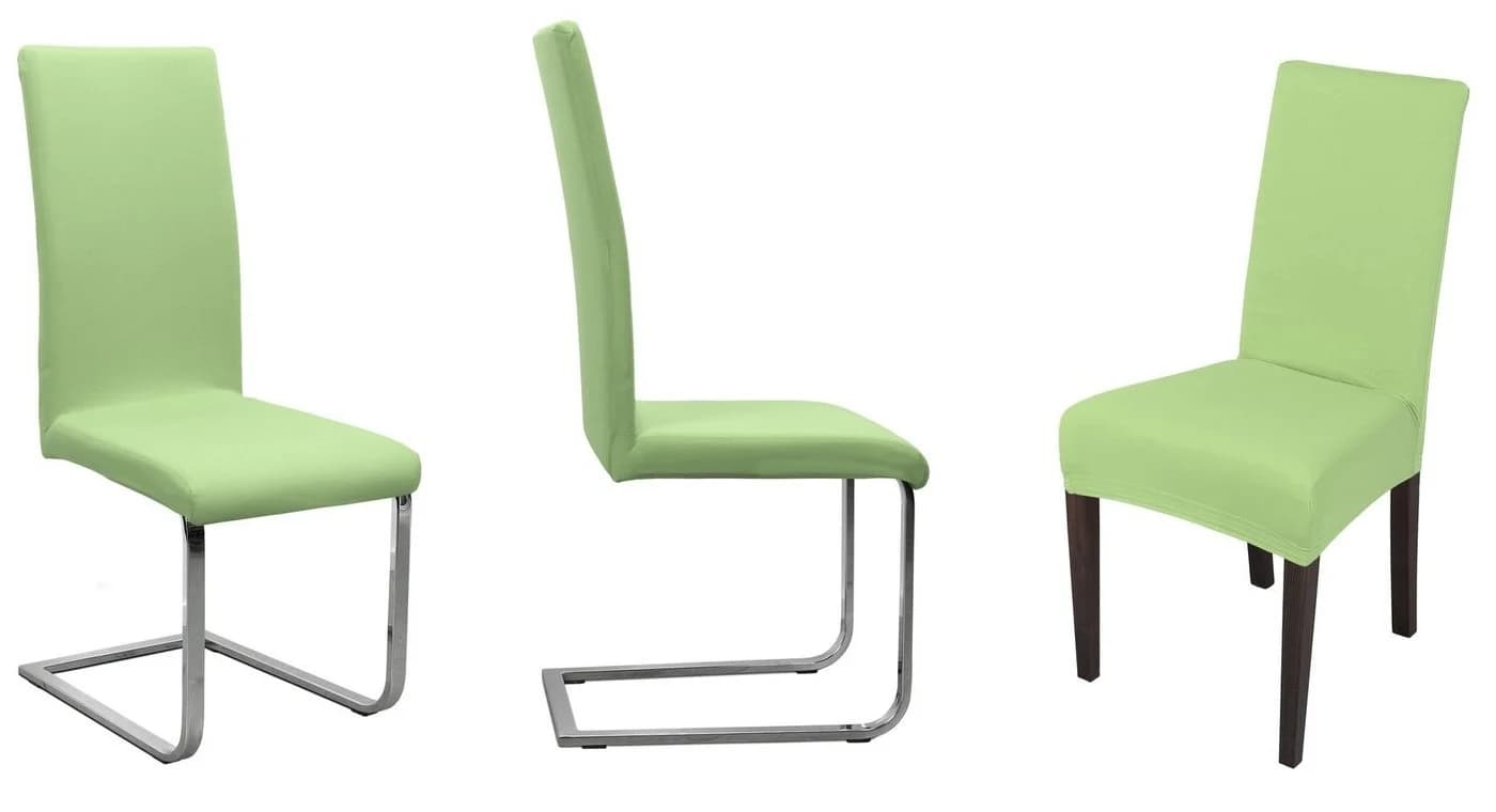 Beautex Stuhlhusse Jersey 6er Set Grün Stretch Baumwolle