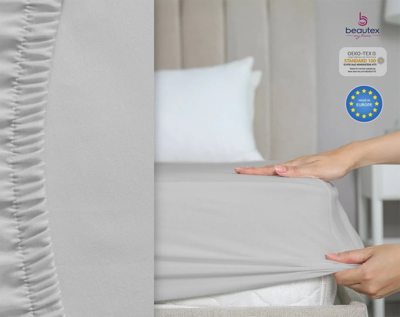 Beautex Spannbetttuch Jersey 160g/m² Hellgrau
