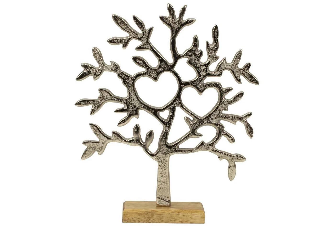 Mel-O-Design Dekoaufsteller Lebensbaum Herzen Aluminium Holz