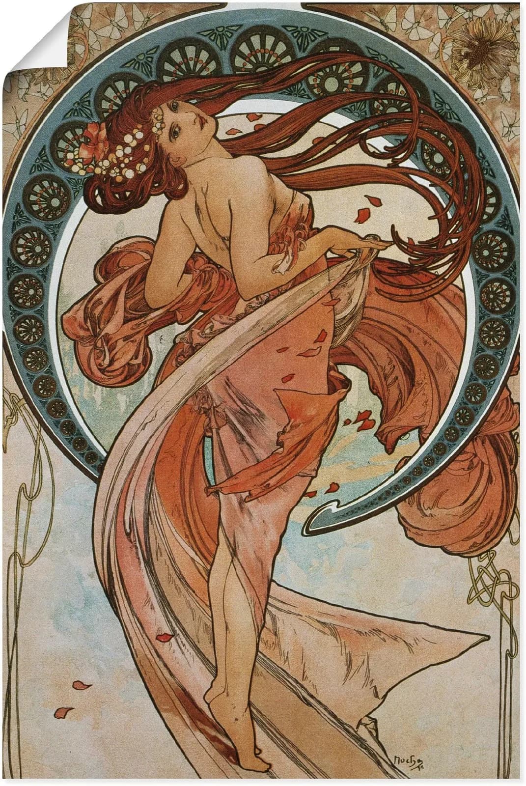 ARTLAND Poster "Vier Künste: Der Tanz. 1898." Orange